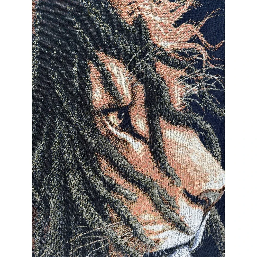 Bob Marley Lion Tapestry Throw Blanket Vintage 44